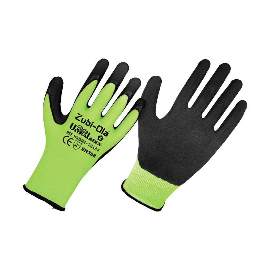 GUANTES LÁTEX-NYLON NEÓN "ULTRALÁTEX NEÓN" - TALLA 9 REF:11925509