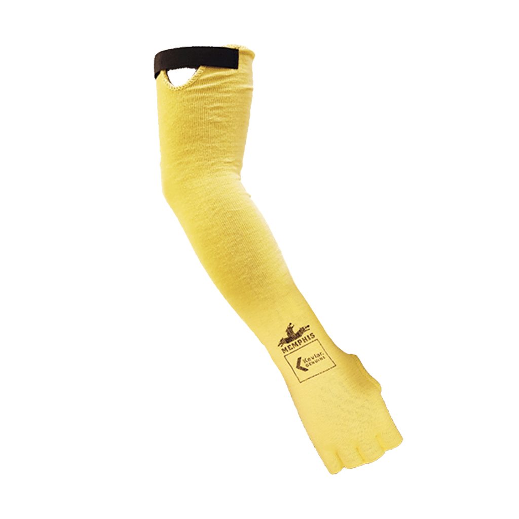MANGA MCR KEVLAR AMARILLO 26" RANURA PARA PULGAR VELCRO REF: 93726TV
