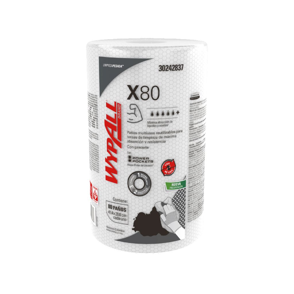 [152060010] WYPALL X-80 ROLLO REGULAR X 80 HOJAS (42CM X 28CM) REF: 30163166 / 30242848