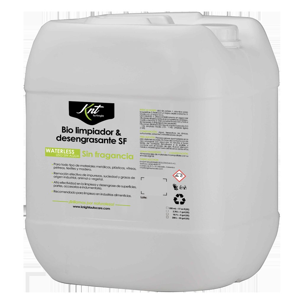 BIO LIMPIADOR Y DESENGRASANTE SF (SIN FRAGANCIA) X 18.9 LT / 5 GL KNIGHT REF: KE10L203ZSF
