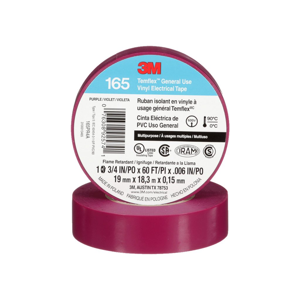 [073000214] CINTA DE PVC TEMFLEX 165 PURPURA DE 19 MM X 18.3 M