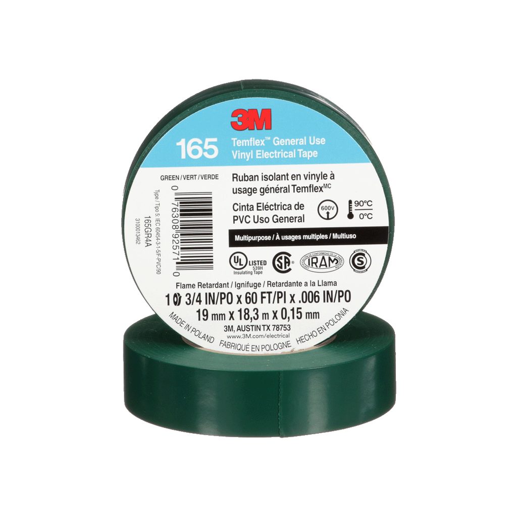 [073000208] CINTA DE PVC TEMFLEX 165 VERDE DE 19 MM X 18.3 M