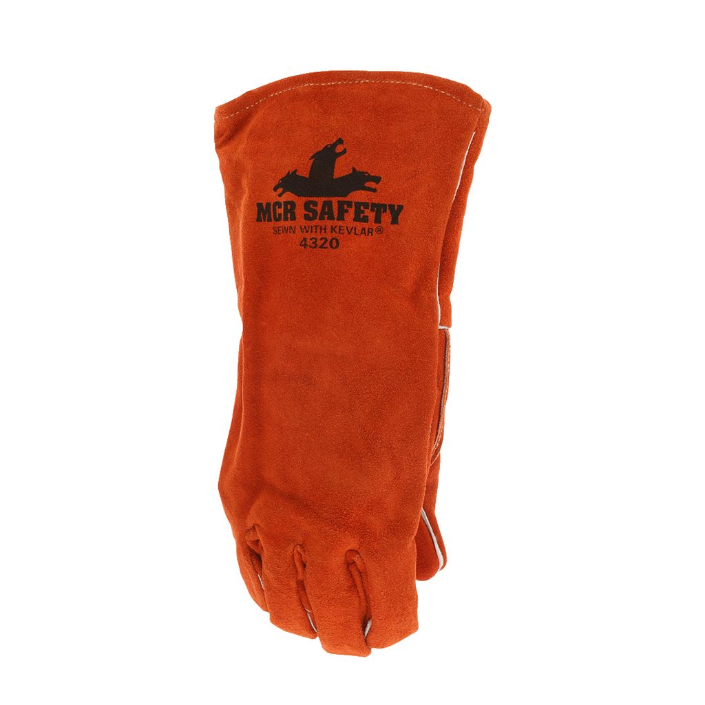 [310100470] GUANTE MCR SOLDADOR EN CARNAZA Y COSIDO EN HILO KEVLAR ROJIZO REF: 4320-16 (TALLA UNICA)