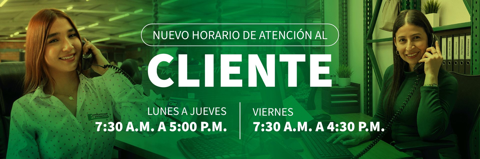 Nuevo horario de atención al cliente